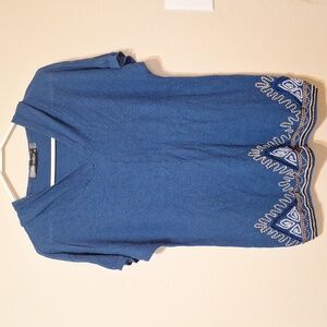 Gabby Isabella Embroidered Lightweight Waffle Hooded Tee